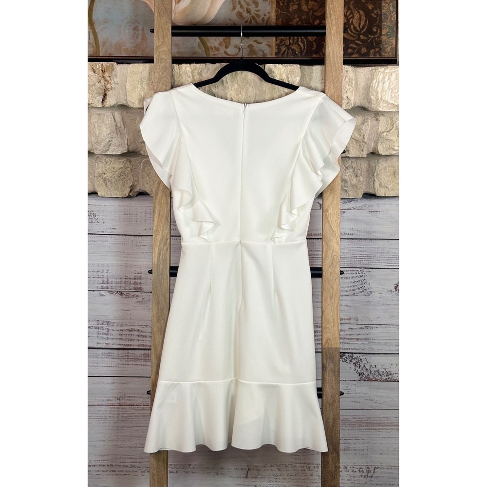 Altard State White Ruffle Wrap Mini Dress Size Small - Picture 4 of 7